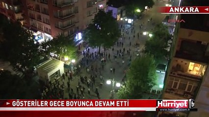 ANKARA'DA TAKSİM GEZİ PARKI GÖSTERİLERİ GECE DE DEVAM ETTİ