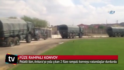 Füze rampalı konvoyu vatandaş durdurmuş
