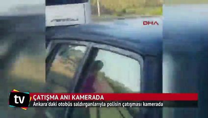 Polisle saldırganların çatışma anı kamerada
