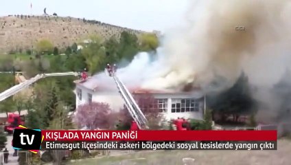 Başkent'te askeri bölgede yangın