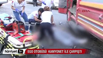 Ankara'da belediye otobüsü kaza yaptı