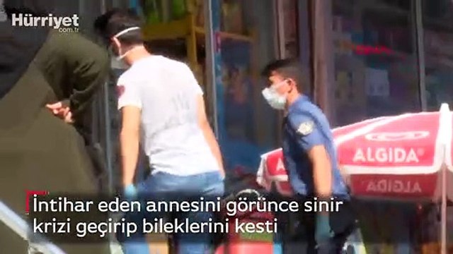 İntihar eden annesini görünce sinir krizi geçirip bileklerini kesti