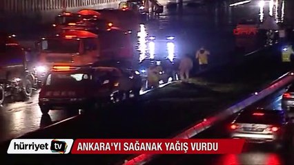 Ankara'yı sağanak yağış vurdu