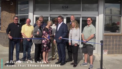 Cutting of the ribbon at  Mooresville Public Library