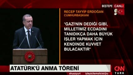 Erdoğan Atatürk'ü anma programında konuştu