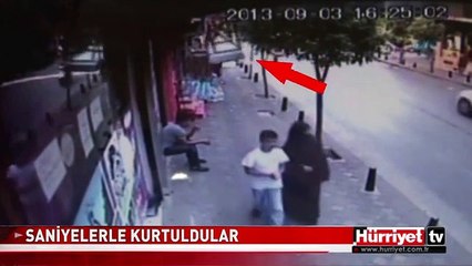 ANNE VE OĞLU SANİYELERLE ÖLÜMDEN DÖNDÜ