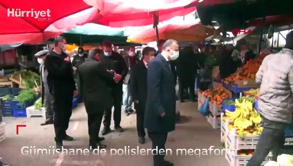 Gümüşhane'de polislerden megafonla 'misafirliğe gitmeyin' anonsu