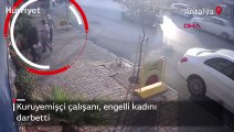 Kuruyemişçi çalışanı kadın, engelli kadını darbetti! O anlar kamerada