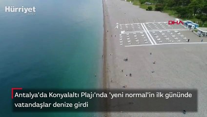 Konyalaltı Plajı'nda 'yeni normal'in ilk günü
