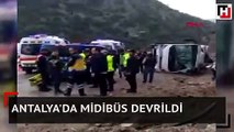 Antalya'da midibüs devrildi