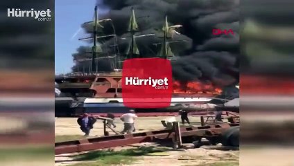 Antalya'nın Manavgat ilçesinde, gezi teknesinde yangın!