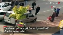 Yakınını kazada yaralandığını görünce çılgına döndü