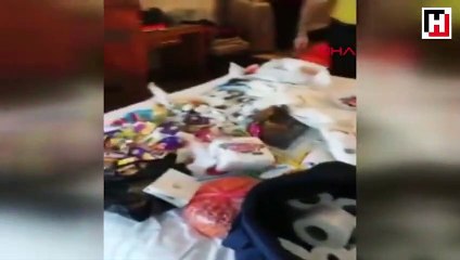Rus turistin valizinden otele ait eşyalar çıktı