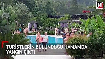 Saunada yangın çıktı, turistler tahliye edildi