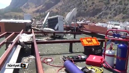 Terasta klima bakımı yapan ustanın yüzüne klima ünitesi patladı