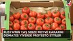 Rusya’nın yaş sebze meyve kararına domates yiyerek tepki gösterdiler