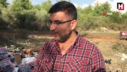Ormanlık alanı, getirip attıkları günü geçmiş ürünlerle çöplüğe çevirdiler