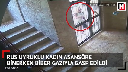 Rus uyruklu kadını biber gazıyla gasp etti