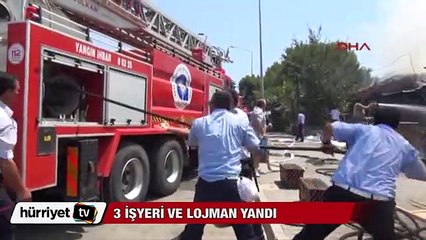 Korkutan yangın, 3 işyeri ve lojman yandı