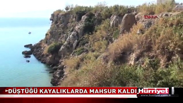 DÜŞTÜĞÜ KAYALIKLARDA MAHSUR KALDI