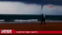 Antalya'da denizde oluşan 4 hortum panik yarattı