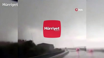 Aracıyla hortumun içinden böyle geçti!