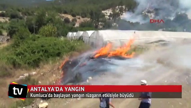 Kumluca'da yerleşim yerleri içinde yangın