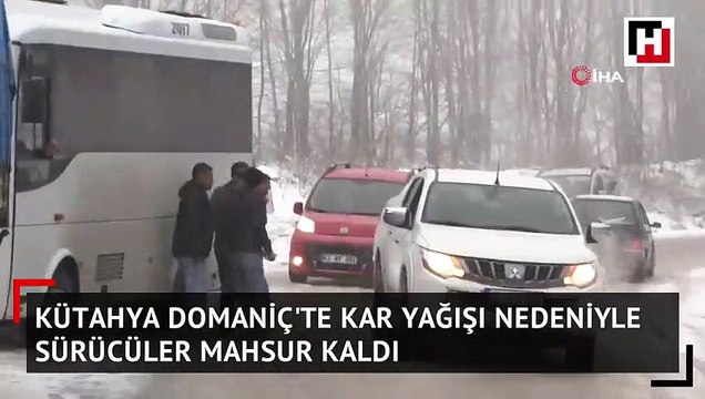 Domaniç'te kar yağışı, sürücüler zor anlar yaşadı