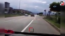 Trafik kazasını canlı canlı çekti