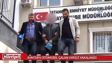 AVM’de sergilenen aracı çalan zanlı yakalandı