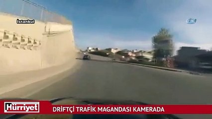 Driftçi trafik magandası kamerada