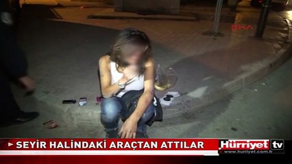 GENÇ KADINI KAÇIRIP ARABADAN AŞAĞI ATTILAR