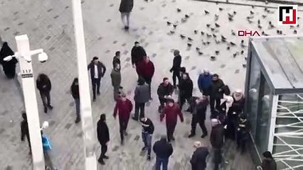 Arap turistle otobüsçüler arasındaki kavga kamerada