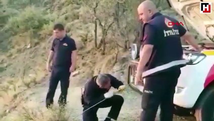 Aracını kurtarmak isterken uçurumdan yuvarlandı