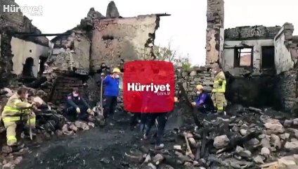 Yangının enkaz kaldırma çalışmasında yaşlı kadının cansız bedenine ulaşıldı