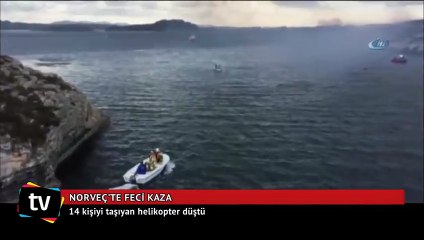 Norveç’te 14 kişiyi taşıyan helikopter düştü