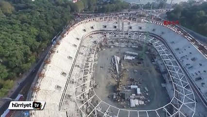 Vodafone Arena'da çatı çelik iskeleti yükselmeye başladı