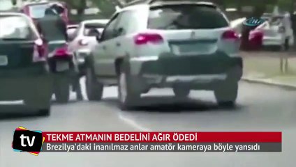 Sen misin kadın sürücünün aracına tekme atan
