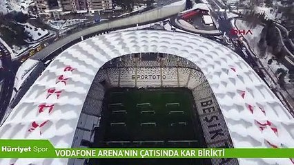 Vodafone Arena’nın çatısı karla doldu
