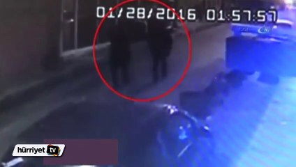 Maganda şakası güvenlik kamerasında