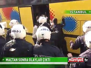 TARAFTARLARLA POLİS ARASINDA ARBEDE