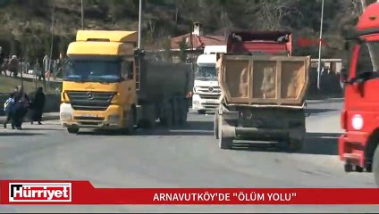 Arnavutköy'de mahallelinin "Ölüm yolu" isyanı