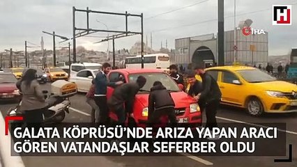 Galata Köprüsü’nde ilginç görüntü