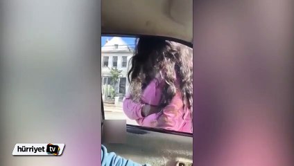 Kız arkadaşının saçlarını sıkıştırıp sürükledi