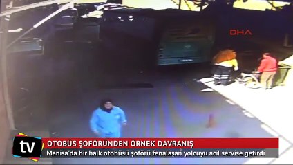 Rahatsızlanan yolcuyu halk otobüsüyle acil servise getirdi