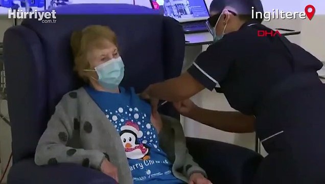 Pfizer BioNTech koronavirüs aşısını vurulan ilk kişi Margaret Keenan oldu