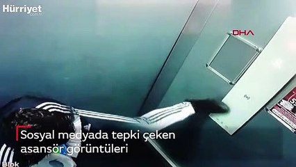 Sosyal medyada tepki çeken asansör görüntüleri