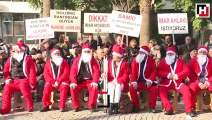 Arsa mağdurlarından Noel Baba kıyafetli protesto