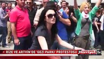 RİZE VE ARTVİN'DE TAKSİM 'GEZİ PARKI' PROTESTOSU