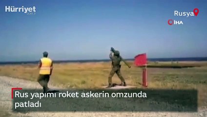 Rus yapımı roket askerin omzunda patladı